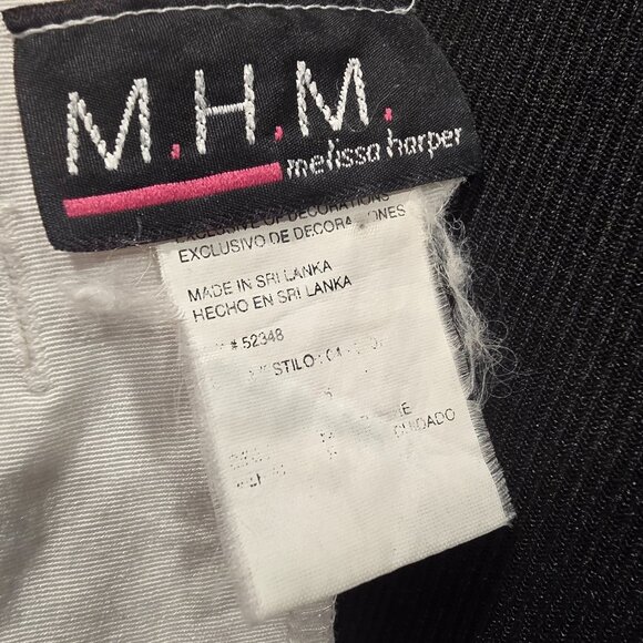 Vintage M.H.M Melissa Harper Dress Size Medium Green & Ivory Rayon & Poly - Picture 4 of 16